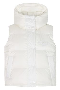 Thickened Warm Slim Fit Hooded Vest Jacket - Trendy Winter Outerwear with Slogan Design for Effortless Style