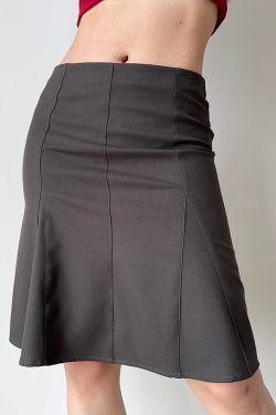 Three-Dimensional Cut Mermaid Skirt - Women's Mid-Waist A-Line Slimming Skirt in European American Style