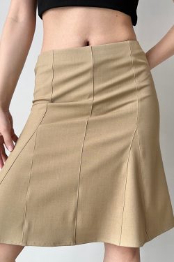 Three-Dimensional Cut Mermaid Skirt - Women's Mid-Waist A-Line Slimming Skirt in European American Style
