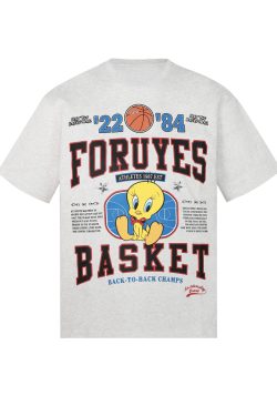 Trendy American Bird Basketball Letter Print Short Sleeve T-Shirt for Couples - Spring Summer Style, Casual Y2K Vibe