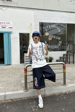 Trendy American High Street Graffiti Printed Short Sleeve T-Shirt for Men and Women, Casual Loose Hip-Hop Style Top