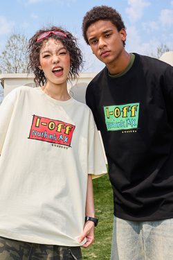 Trendy American Retro Heavyweight Short Sleeve T-Shirt with Dopamine Letter Print Unisex 2025 Model