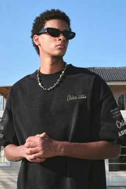 Trendy American Retro Letter Print Short-Sleeve T-Shirt for Couples – Unisex Loose Fit Summer Style 2025