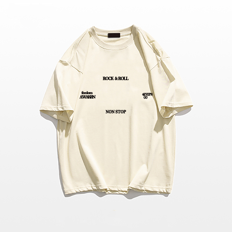 Trendy American Retro Letter Short-Sleeve T-Shirt for Men and Women, Pure Cotton, Plus Size, Loose Fit, Chic Hong Kong Style Trendy American Retro Letter Short-Sleeve T-Shirt for Men and Women, Pure Cotton, Plus Size, Loose Fit, Chic Hong Kong Style