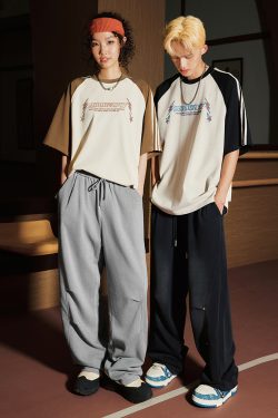 Trendy American Short Sleeve T-Shirt with Three Stripes - Unisex Sports Leisure Tee for Summer 2025 Fashion