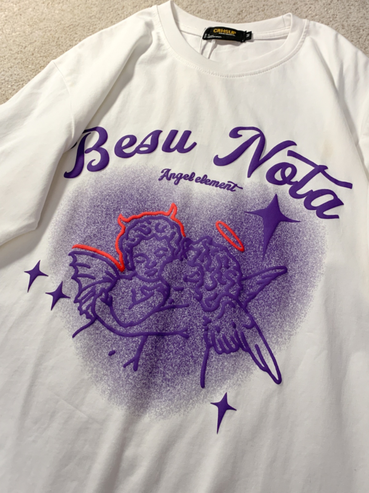 Trendy American Style Heart Graphic Pure Cotton Short-Sleeve T-Shirt for Men and Women Plus Size Loose Fit Round Neck Streetwear Trendy American Style Heart Graphic Pure Cotton Short-Sleeve T-Shirt for Men and Women Plus Size Loose Fit Round Neck Streetwear