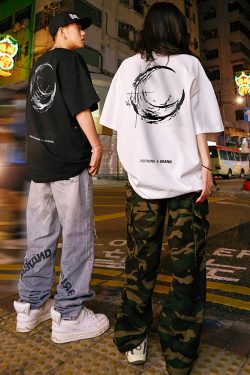 Trendy American-Style Printed Short Sleeve T-Shirt for Men and Women - Loose Fit Heavyweight Tee - Casual 90s Y2K Style