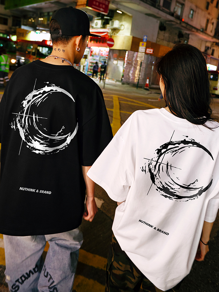 Trendy American-Style Printed Short Sleeve T-Shirt for Men and Women - Loose Fit Heavyweight Tee - Casual 90s Y2K Style Trendy American-Style Printed Short Sleeve T-Shirt for Men and Women - Loose Fit Heavyweight Tee - Casual 90s Y2K Style