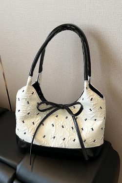 Trendy Bowknot Tote Bucket Bag for Women - High-End Versatile Shoulder Bag Style 2025