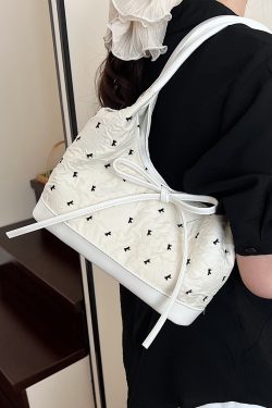 Trendy Bowknot Tote Bucket Bag for Women - High-End Versatile Shoulder Bag Style 2025