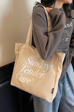 Trendy Canvas Tote Bag for Women, 2025 Casual Single-Shoulder Design, Spacious Student Bag, Everyday Essential