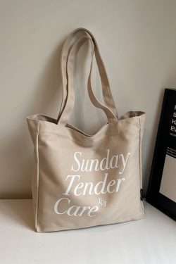 Trendy Canvas Tote Bag for Women, 2025 Casual Single-Shoulder Design, Spacious Student Bag, Everyday Essential
