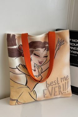 Trendy Cartoon Canvas Tote Bag for Girls - Large Capacity Shoulder Bag for School, Commuting, and Everyday Use