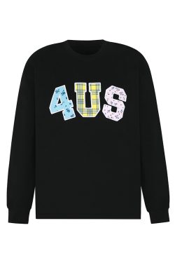 Trendy Couple Long Sleeve T-Shirt, Spring Autumn Plaid Floral Patchwork Embroidered, Loose Fit, Y2K Style