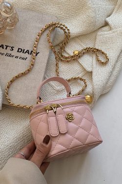 Trendy Diamond-Patterned Handbag for Women - Spring/Summer 2025 Shoulder & Crossbody Chain Bag - Chic Small Fashion Accessory