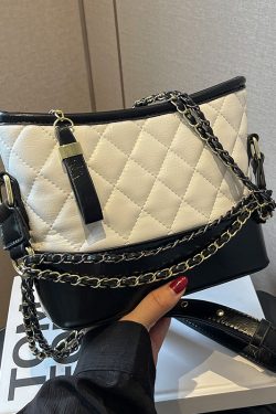 Trendy Diamond Quilted Chain Shoulder Crossbody Bag for Women - Versatile Slouchy Style for Spring and Summer 2025 Fashion