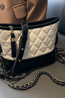 Trendy Diamond Quilted Chain Shoulder Crossbody Bag for Women - Versatile Slouchy Style for Spring and Summer 2025 Fashion
