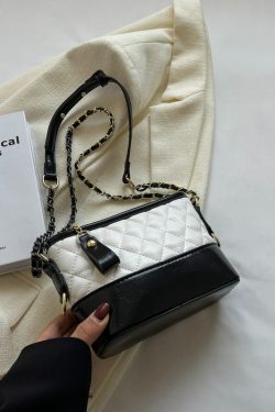 Trendy Diamond Quilted Chain Shoulder Crossbody Bag for Women - Versatile Slouchy Style for Spring and Summer 2025 Fashion