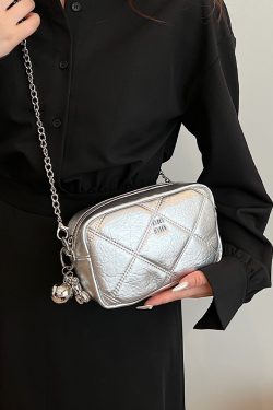 Trendy Diamond Quilted Square Bag for Women, Korean Style INS Fashion, Summer 2025 Shoulder Bag, Small Chanel-Inspired Design