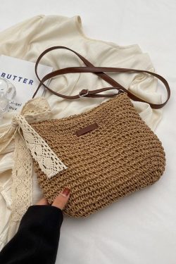 Trendy French-Style Woven Straw Crossbody Bag for Women - Versatile Bohemian Beach Bag for Autumn 2025