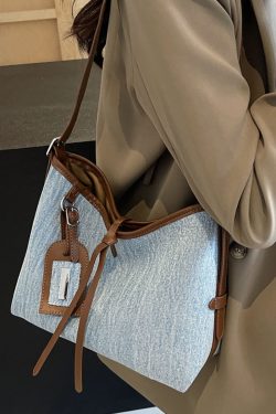 Trendy High-End Denim Bucket Bag for Women - 2025 Summer Fashion Shoulder Bag, Stylish Niche Accessory