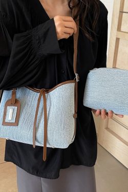 Trendy High-End Denim Bucket Bag for Women - 2025 Summer Fashion Shoulder Bag, Stylish Niche Accessory