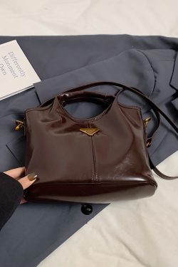 Trendy Korean Oil Wax Leather Small Square Shoulder Bag for Women - Versatile 2025 High-End Fashion Accessory