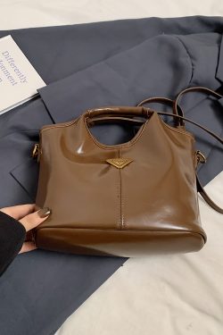 Trendy Korean Oil Wax Leather Small Square Shoulder Bag for Women - Versatile 2025 High-End Fashion Accessory