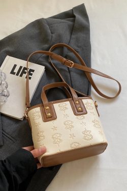Trendy Korean Style Crossbody Bucket Bag - Cute Handheld Shoulder Bag for Spring 2025 Fashion