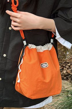 Trendy Korean Style Large Capacity Nylon Crossbody Bucket Bag for Women - Summer 2025 Niche Design