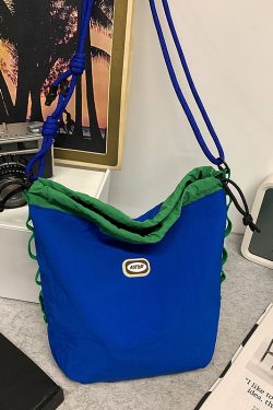 Trendy Korean Style Large Capacity Nylon Crossbody Bucket Bag for Women - Summer 2025 Niche Design