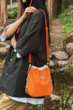 Trendy Korean Style Large Capacity Nylon Crossbody Bucket Bag for Women - Summer 2025 Niche Design