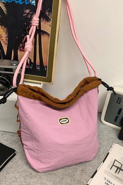 Trendy Korean Style Large Capacity Nylon Crossbody Bucket Bag for Women - Summer 2025 Niche Design