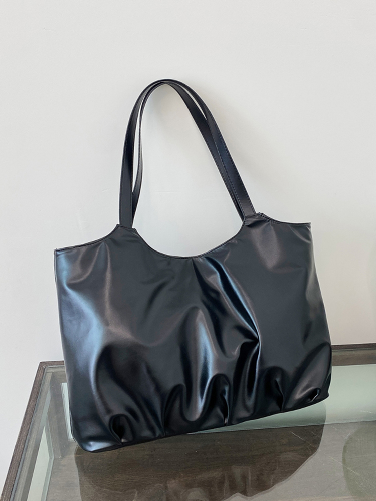 Trendy Korean-Style Silver Tote Bag for Women - Large Capacity Shoulder Bag for Class and Commuting, Perfect for 2025 Trendy Korean-Style Silver Tote Bag for Women - Large Capacity Shoulder Bag for Class and Commuting, Perfect for 2025