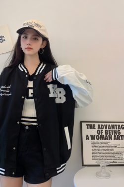 Trendy Loose Casual Baseball Jacket for Women - Spring Versatile Style for Students, Chic Everyday Wear