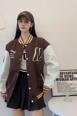 Trendy Loose Casual Baseball Jacket for Women - Spring Versatile Style for Students, Chic Everyday Wear