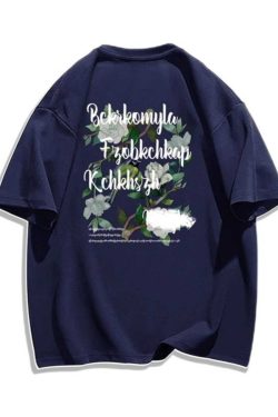 Trendy Loose Fit Short Sleeve T-Shirt for Women - Plus Size Hip-Hop Style, Casual Cotton Top for Chubby Girls