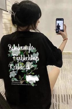 Trendy Loose Fit Short Sleeve T-Shirt for Women - Plus Size Hip-Hop Style, Casual Cotton Top for Chubby Girls