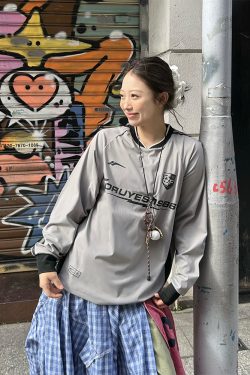 Trendy Loose-Fit Spliced Long Sleeve Sports Top for Couples – Quick-Dry Moisture-Wicking Outdoor Wear for Spring and Autumn