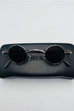 Trendy Men's Punk Ultra-Small Round Frame Sunglasses, Y2K Inspired, Worn by Celebrities, Retro Fashion Statement Glasses