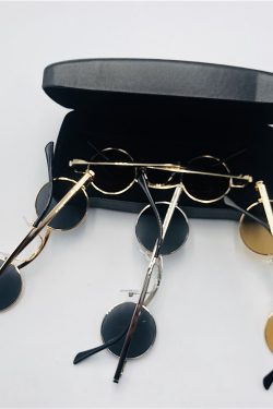 Trendy Men's Punk Ultra-Small Round Frame Sunglasses, Y2K Inspired, Worn by Celebrities, Retro Fashion Statement Glasses