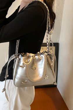 Trendy Minimalist Drawstring Bucket Bag for Women - Stylish Butterfly Shoulder Bag & Crossbody for Summer 2025