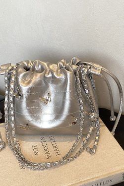 Trendy Minimalist Drawstring Bucket Bag for Women - Stylish Butterfly Shoulder Bag & Crossbody for Summer 2025