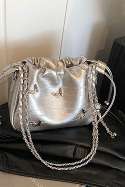 Trendy Minimalist Drawstring Bucket Bag for Women - Stylish Butterfly Shoulder Bag & Crossbody for Summer 2025