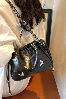 Trendy Minimalist Drawstring Bucket Bag for Women - Stylish Butterfly Shoulder Bag & Crossbody for Summer 2025