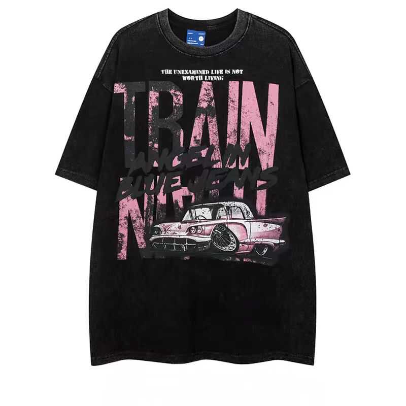 Trendy Oversized Vintage Graffiti Letter Short-Sleeve T-Shirt for Men and Women - Hip-Hop Streetwear Style Trendy Oversized Vintage Graffiti Letter Short-Sleeve T-Shirt for Men and Women - Hip-Hop Streetwear Style