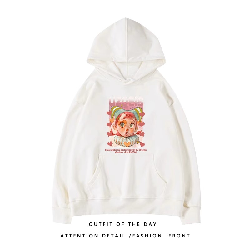 Trendy Plus-Size Hooded Sweatshirt for Women, Autumn Winter 2025 American Style Loose Jacket, Casual Lazy Hong Kong Fashion Trendy Plus-Size Hooded Sweatshirt for Women, Autumn Winter 2025 American Style Loose Jacket, Casual Lazy Hong Kong Fashion