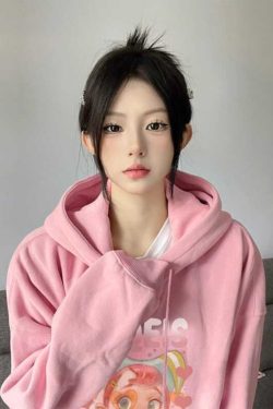 Trendy Plus-Size Hooded Sweatshirt for Women, Autumn Winter 2025 American Style Loose Jacket, Casual Lazy Hong Kong Fashion