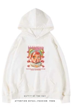 Trendy Plus-Size Hooded Sweatshirt for Women, Autumn Winter 2025 American Style Loose Jacket, Casual Lazy Hong Kong Fashion