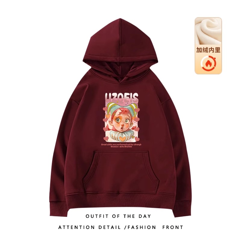 Trendy Plus-Size Hooded Sweatshirt for Women, Autumn Winter 2025 American Style Loose Jacket, Casual Lazy Hong Kong Fashion Trendy Plus-Size Hooded Sweatshirt for Women, Autumn Winter 2025 American Style Loose Jacket, Casual Lazy Hong Kong Fashion